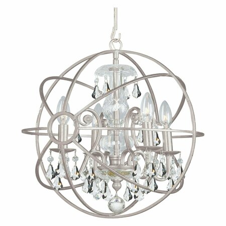 CRYSTORAMA Solaris 4 Light Clear Crystal Silver Mini Chandelier 9025-OS-CL-S